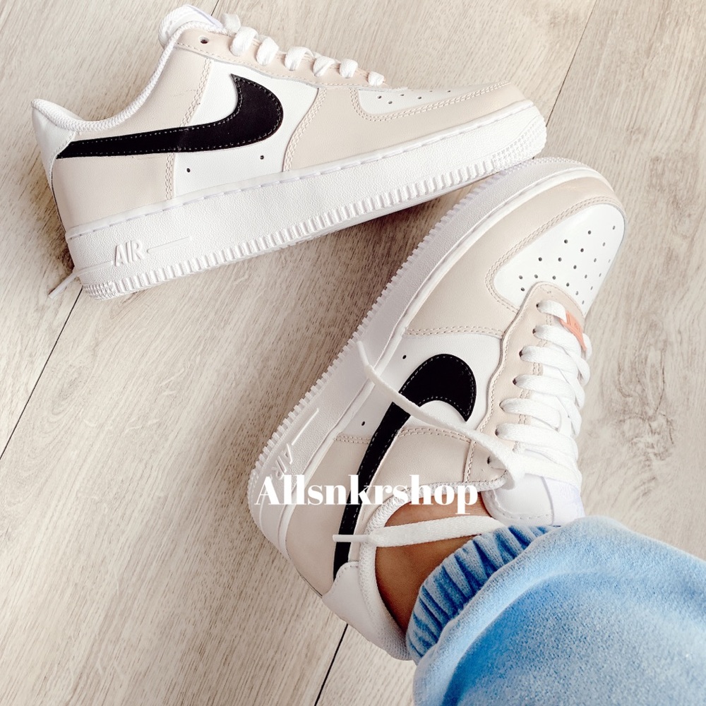 Nike Air force 1 low custom with black swoosh
